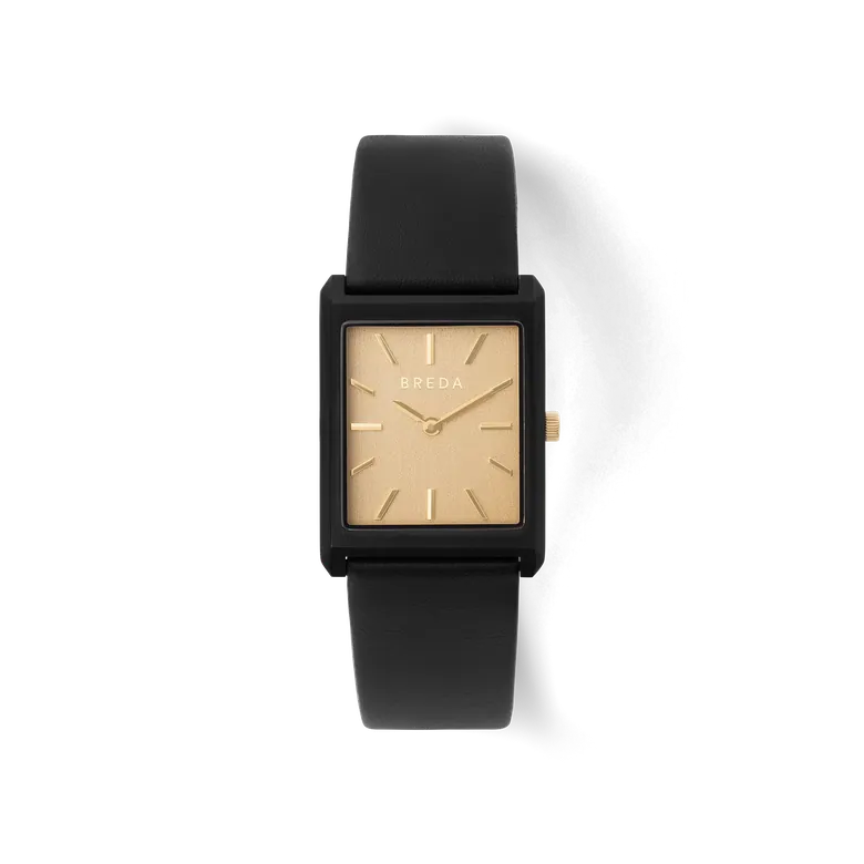 Virgil | Rectangle Watch | Black/Gold | BREDA Watch