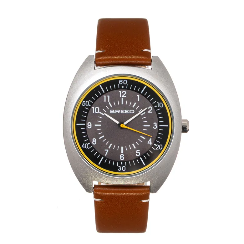 Breed Victor Men's Watch Brown Band Silver Case BRD9201