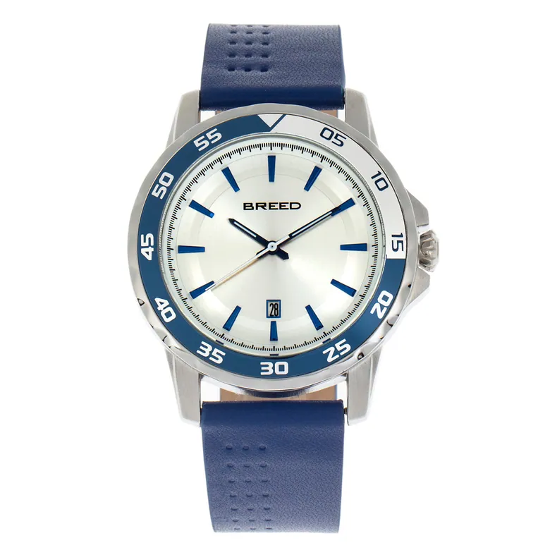 Breed Revolution Men's Watch Blue Band Silver Case BRD8301