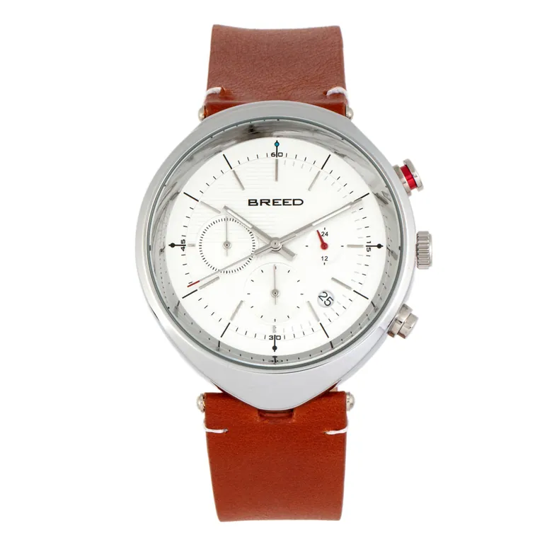 Breed Tempest Men's Watch Brown Band Silver Case BRD8601
