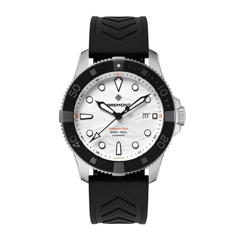 Supermarine 500m | Men's Diving Watch | White Dial | Rubber Strap