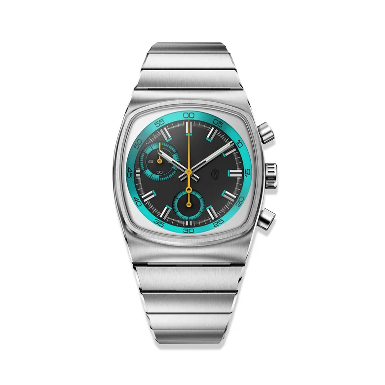 Metric - Teal &amp; Yellow Chronograph Watch