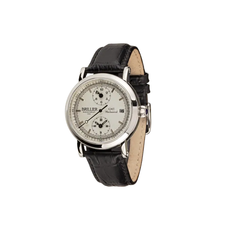 GMT (DUAL TIME) Mechanical Automatic Round 38 mm Steel Case White Face
