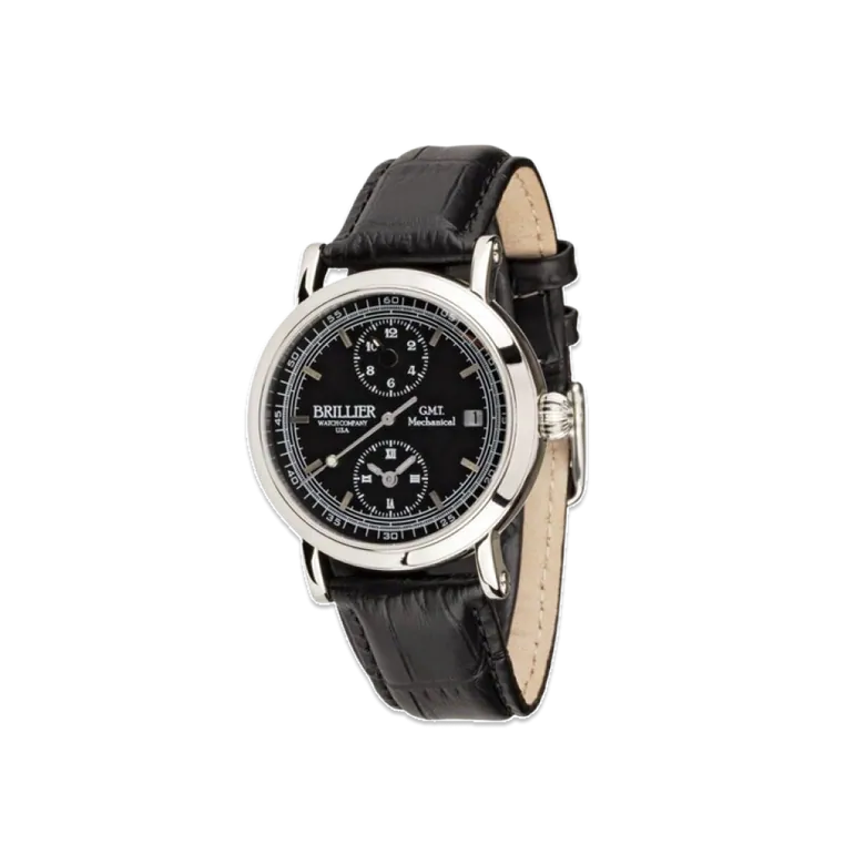 GMT (DUAL TIME) Mechanical Automatic Round 38 mm Steel Case Black Face