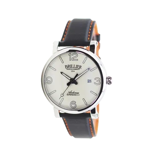 Brillier Automatic Water Sports Watch – Ivory Dial Black Strap, 42 hr. Runtime