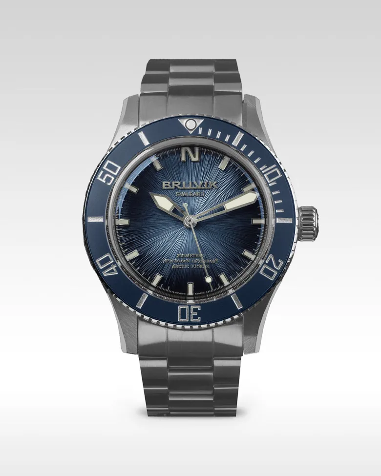 Bruvik Svalbard Arctic Fjords Stream Dial Blue
