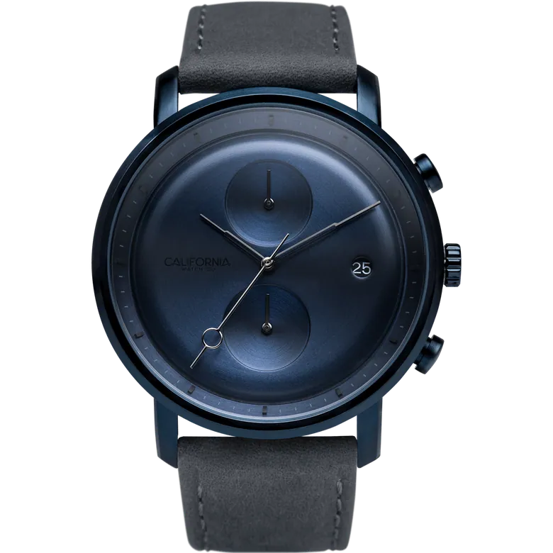 Golden Gate Chrono Leather Deep Blue Gray | California Watch Co.