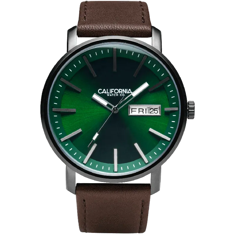 Mojave Leather Dark Brown Green | California Watch Co.