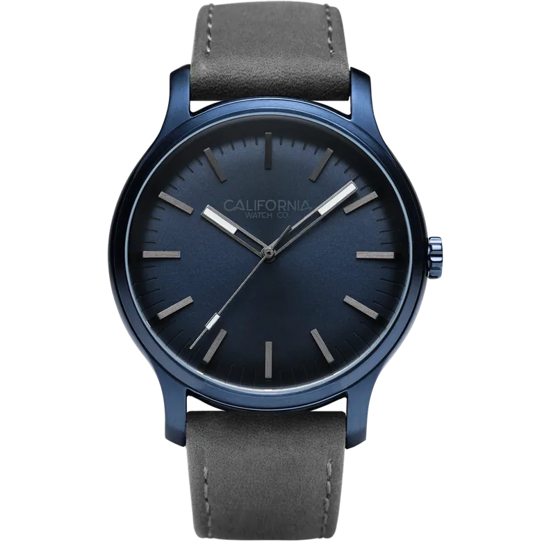 Laguna 40 Leather Deep Blue Gray | California Watch Co.
