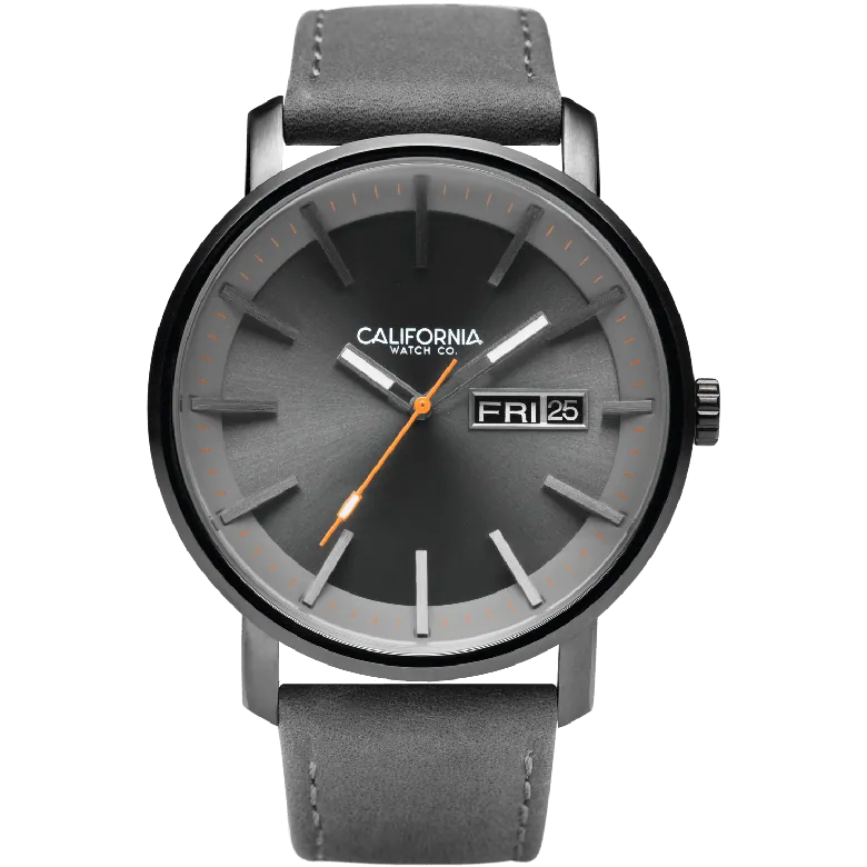 Mojave Leather Gunmetal Orange | California Watch Co.
