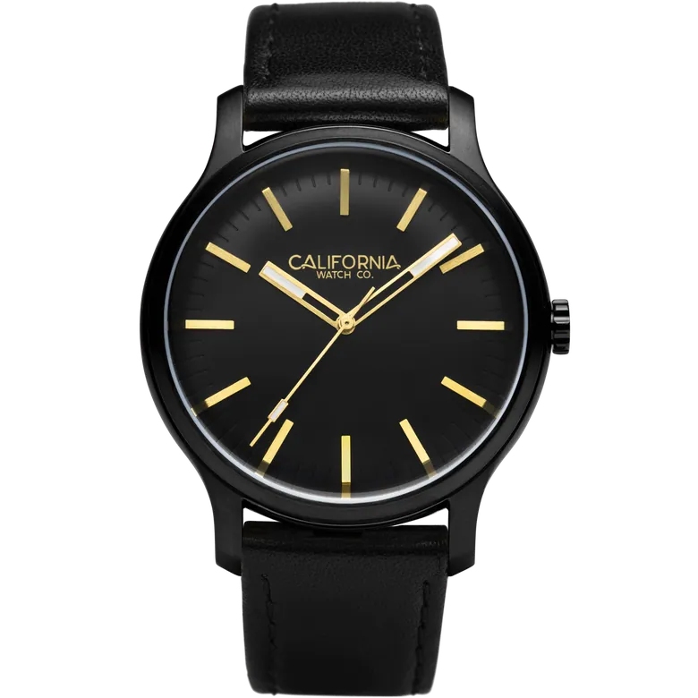 Laguna 40 Leather All Black Gold | California Watch Co.