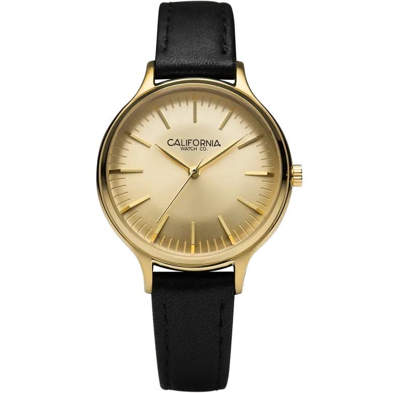 Laguna 34 Leather Black Gold | California Watch Co.