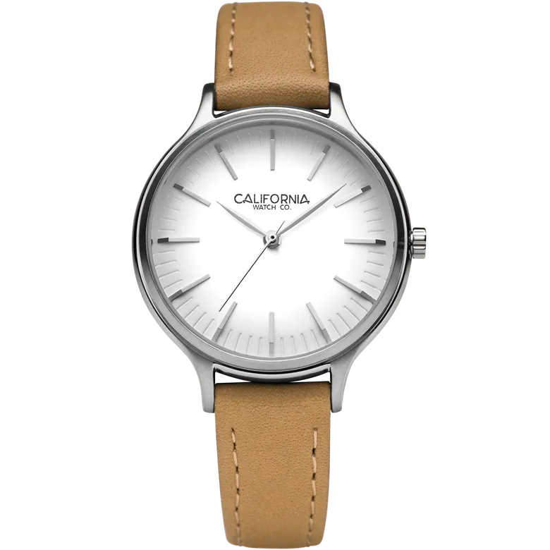 Laguna 34 Leather Natural White | California Watch Co.