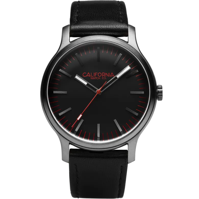 Laguna 40 Leather Black Gunmetal | California Watch Co.