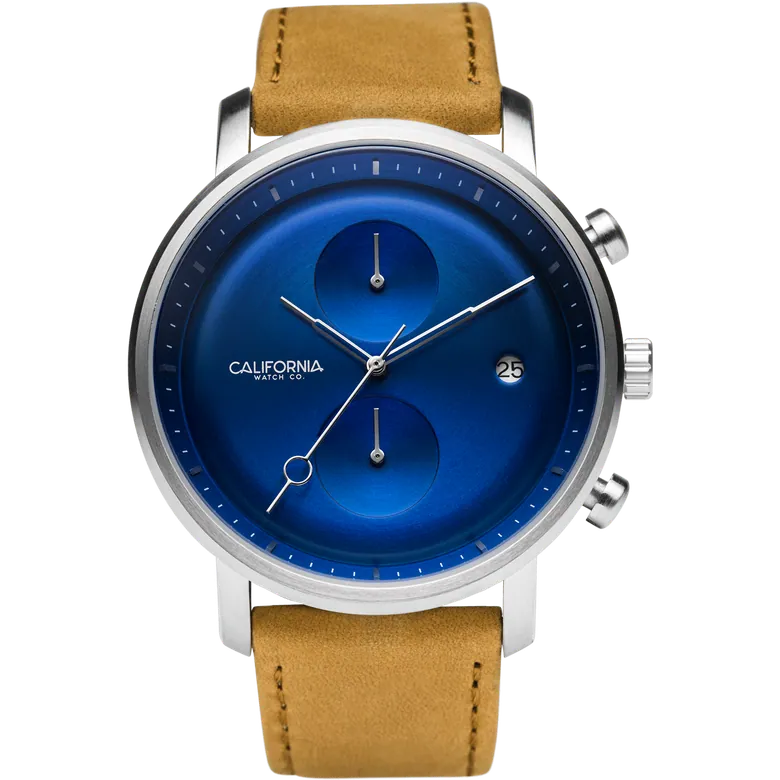 Golden Gate Chrono Leather Sand Navy | California Watch Co.