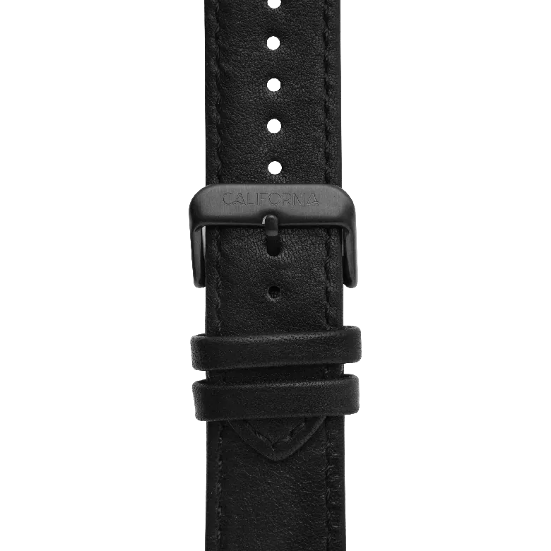 California Watch Co. 22mm Leather Strap All Black