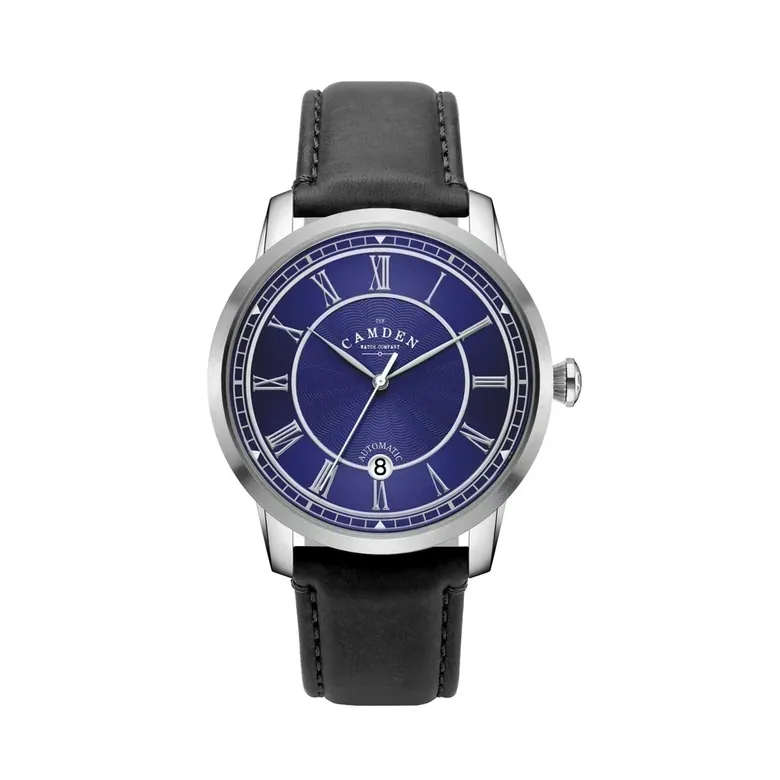 No.29 Automatic Steel and Navy on Black Italian Leather