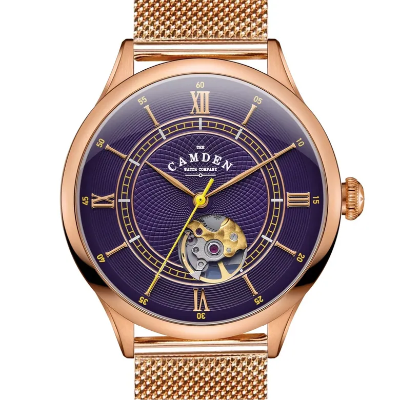 No.274 Open Heart Rose Gold and Purple on Mesh
