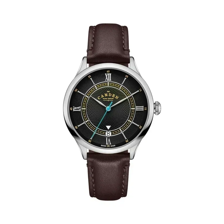 No.274 Swiss Automatic Steel and Black on Brown Italian Leather