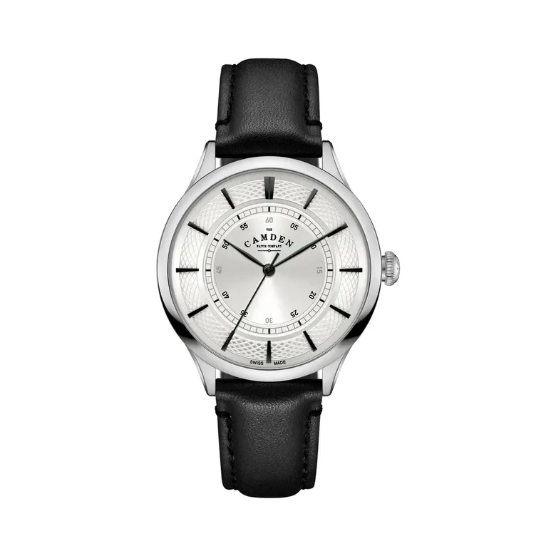 No.274 Swiss Made Steel Quartz on Black Italian Leather