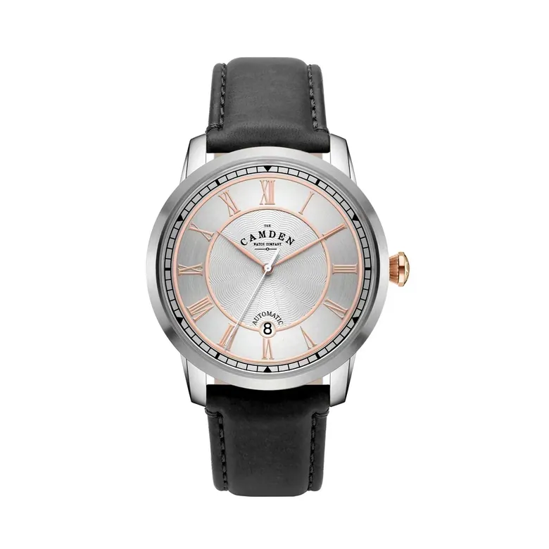 No.29 Automatic Steel and Rose Gold on Black Italian Leather
