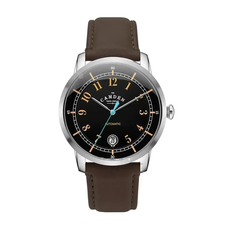 No.29 Type II Automatic Steel and Black on Brown Italian Leather