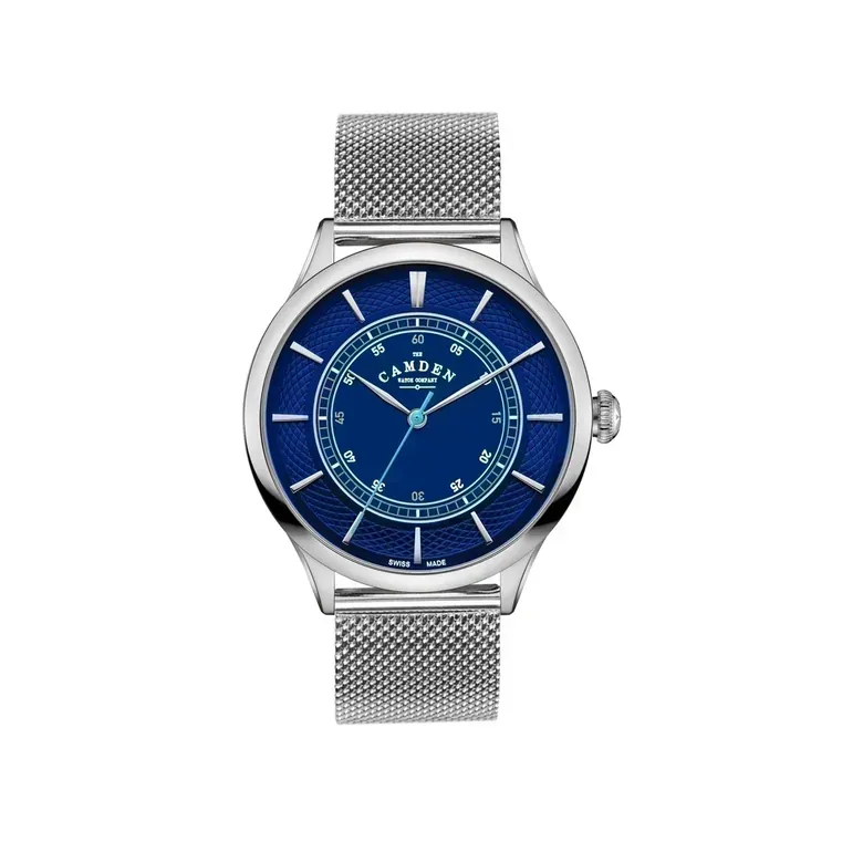 No.274 Swiss Made Quartz Steel and Navy on Mesh