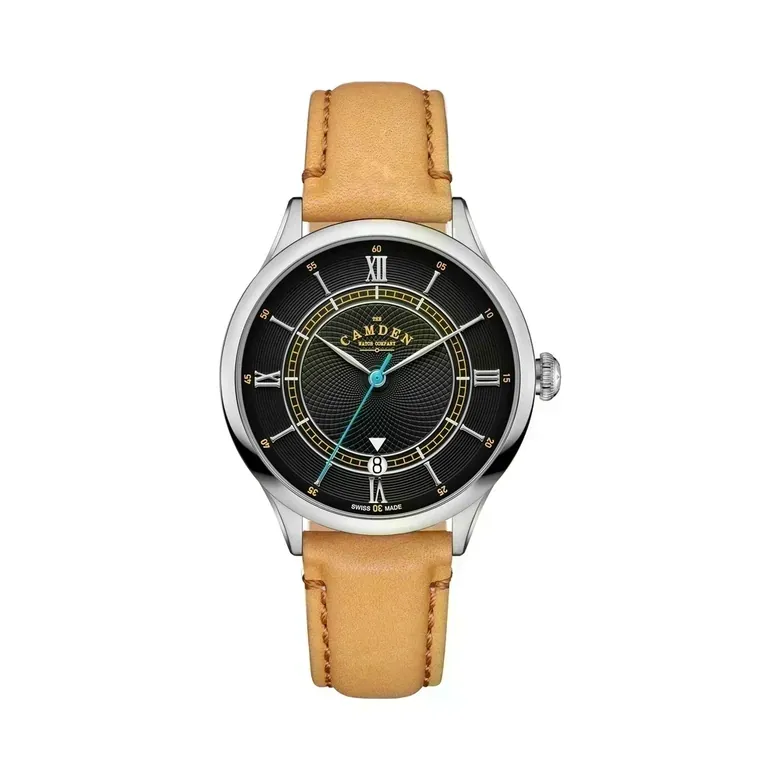No.274 Swiss Automatic Steel and Black on Tan Italian Leather