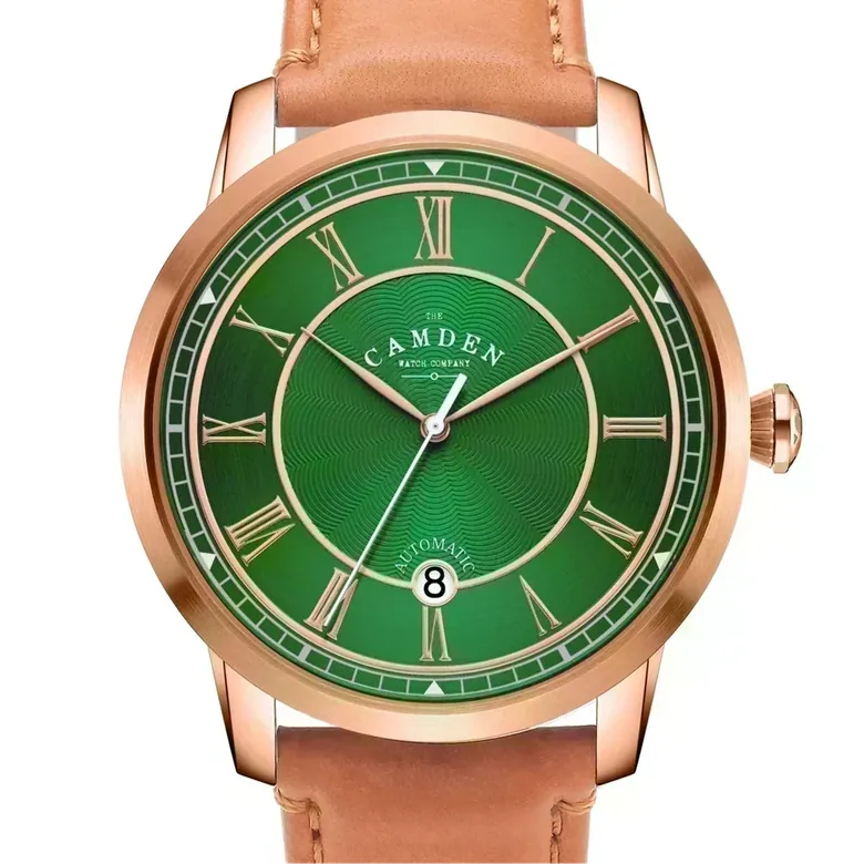 No.29 Automatic Rose Gold and Green on Tan Italian Leather