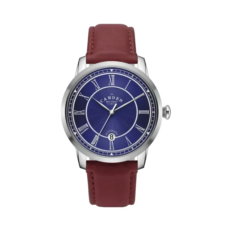 No.29 Automatic Steel and Navy on Oxblood Italian Leather