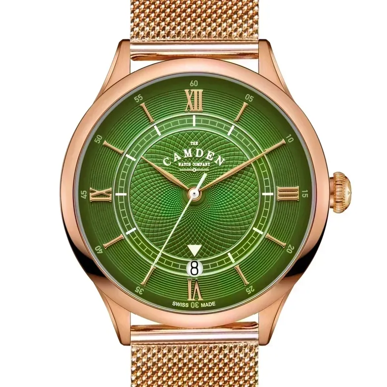 No.274 Swiss Automatic Rose Gold and Green on Mesh