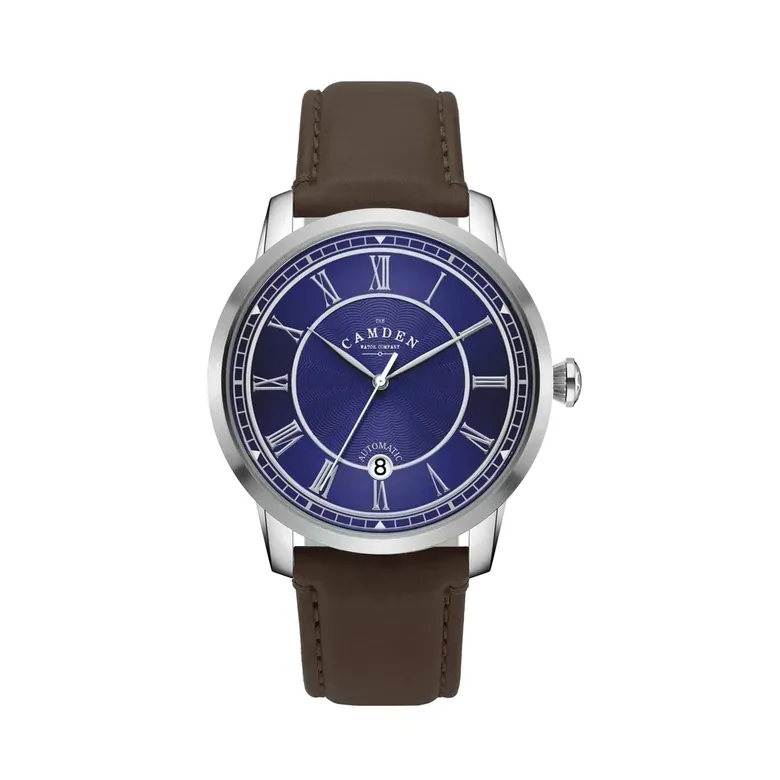 No.29 Automatic Steel and Navy on Brown Italian Leather