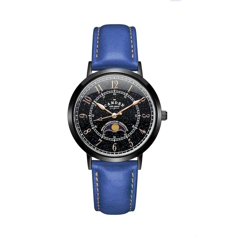 No.27 Moonphase Black on Navy Leather