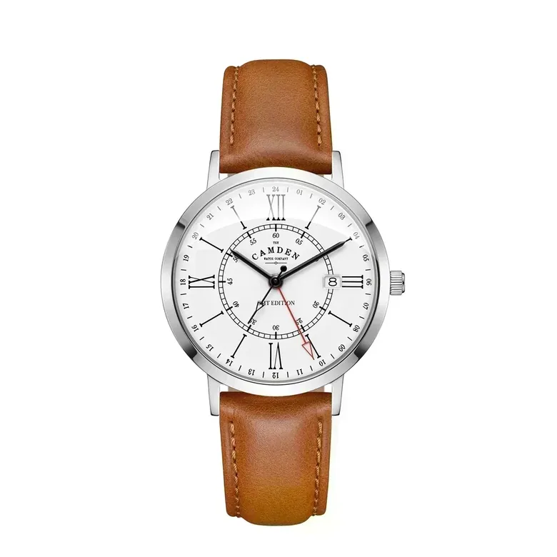No.27 GMT Steel and White on Tan Leather