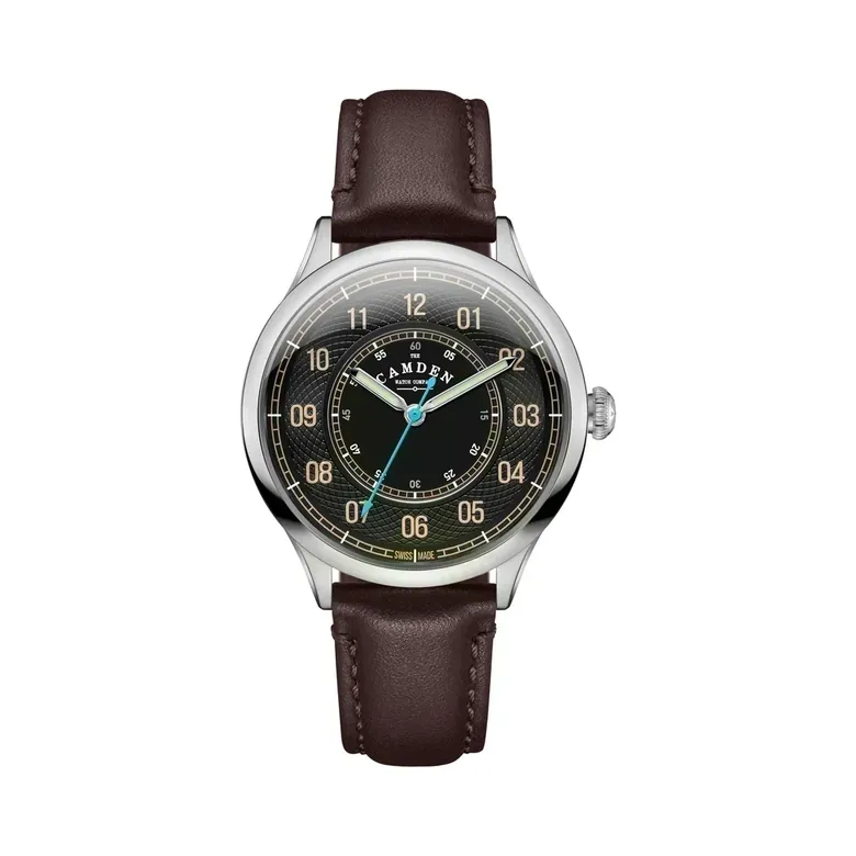 No.274 Type II Swiss Made Quartz Steel and Black on Brown Italian Leather