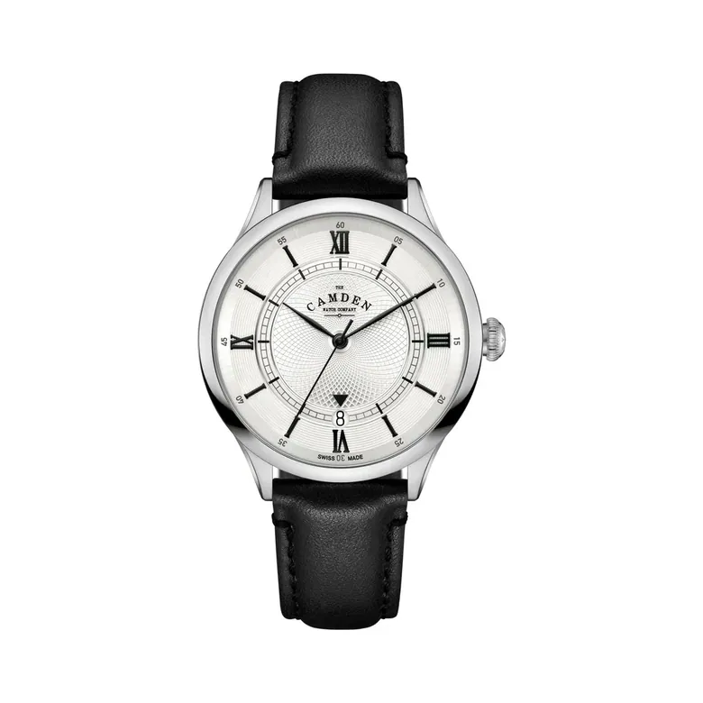 No.274 Swiss Automatic Steel on Black Italian Leather
