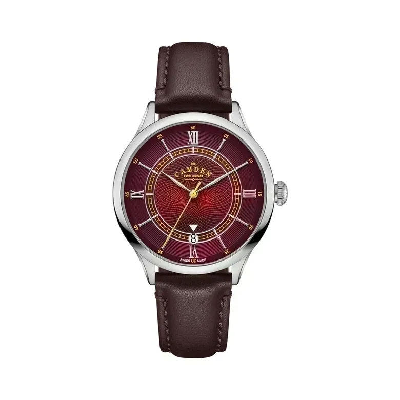 No.274 Swiss Automatic Steel and Oxblood on Brown Italian Leather