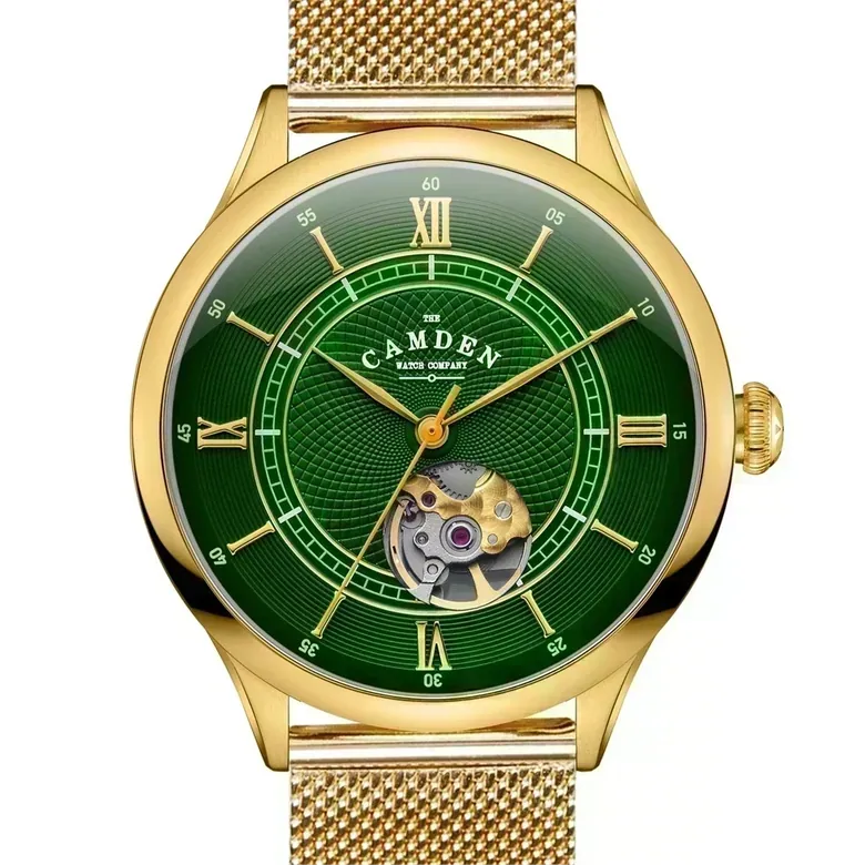 No.274 Open Heart Gold and Green on Mesh
