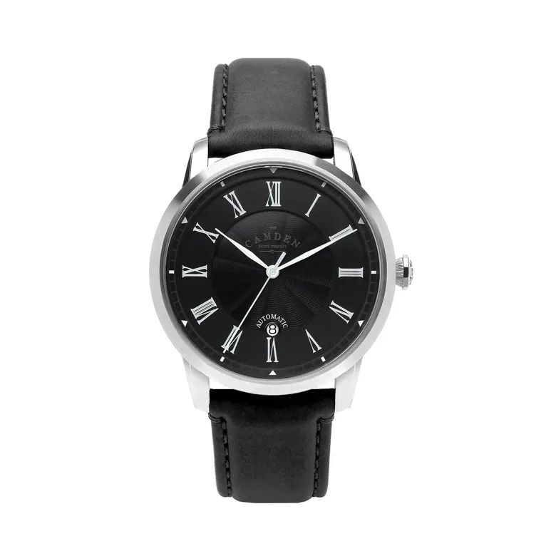 No.29 Automatic Steel and Black on Black Italian Leather