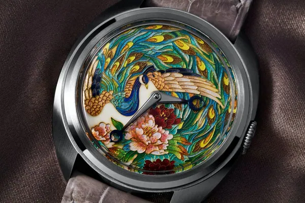 Century Cloisonné "Peacock and Peonies"