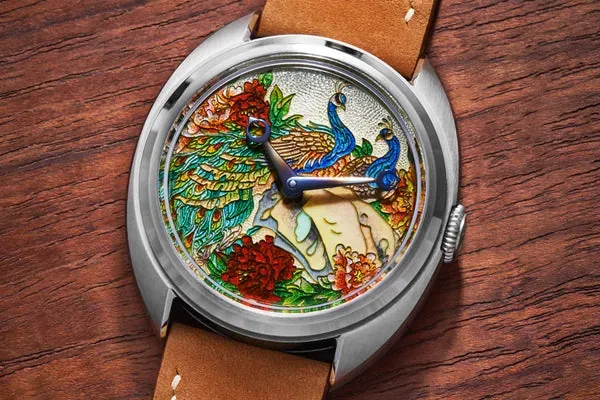 Century Cloisonné "Duo of Peacocks”