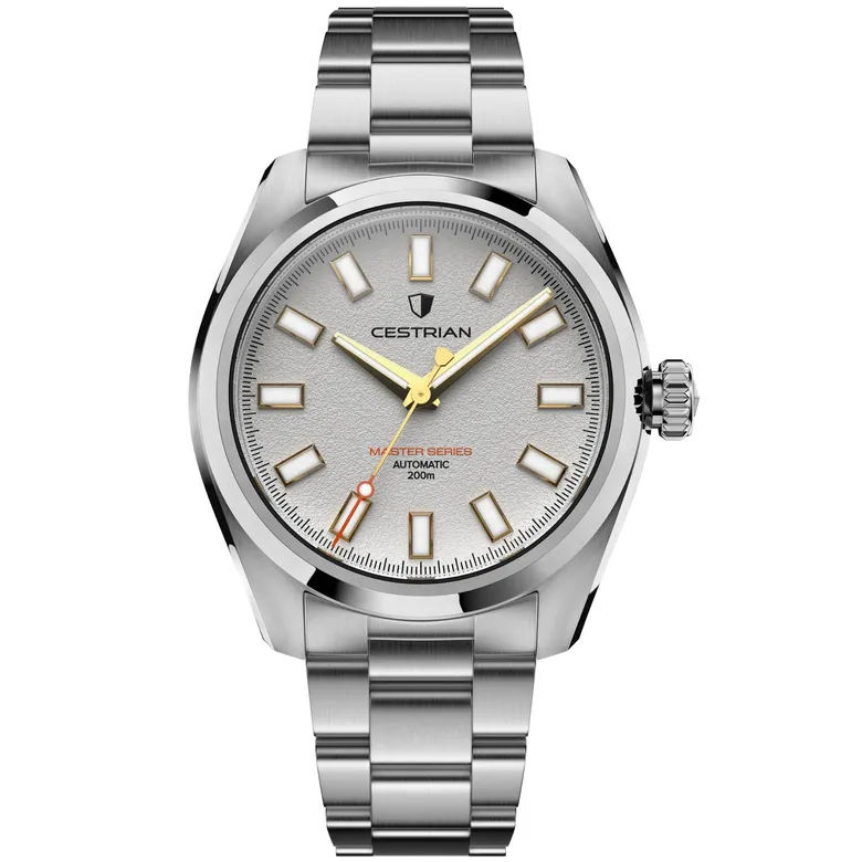 Cestrian Master Series V3 40mm White Textured Dial Steel Bracelet Automatic Men's Watch