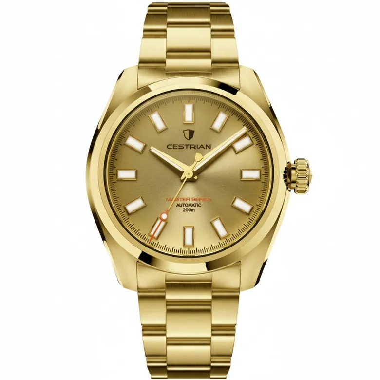 Cestrian Master Series V3 40mm Gold Dial Gold Plated Bracelet Automatic Men's Watch