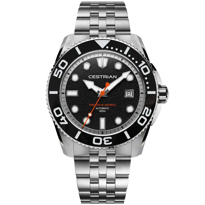 Cestrian Pro Dive Series 42mm Black Dial Steel Bracelet Automatic 300m Men's Watch