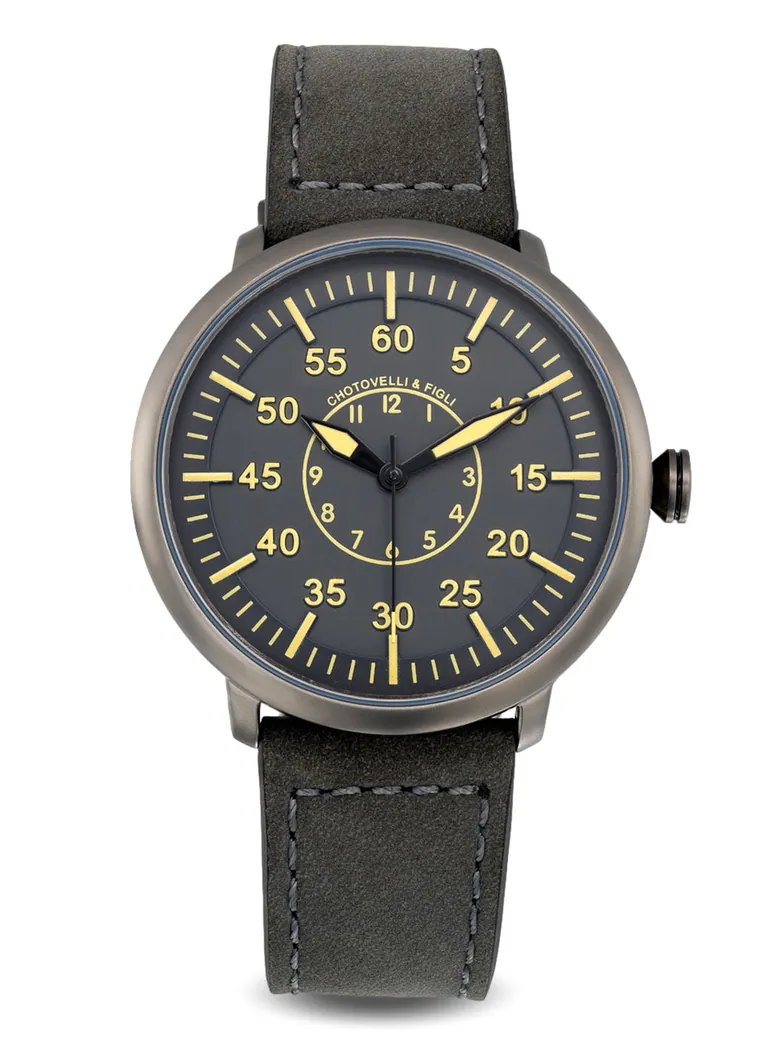 1919C Flieger Watch | Italian Suede Leather Watch | Chotovelli &amp; Figli