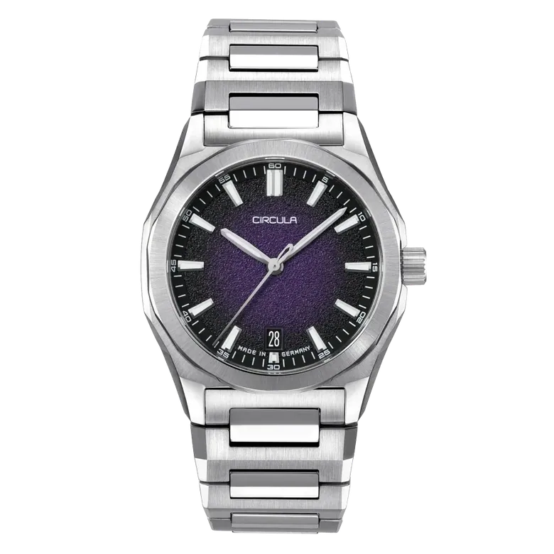 Facet 38 Purple - Steel Strap with Extension Folding Clasp