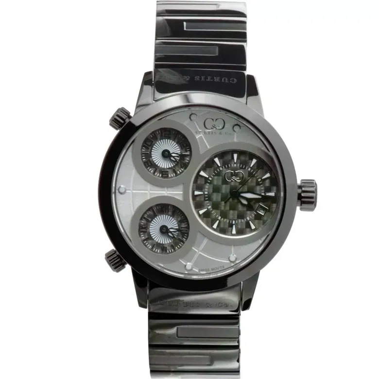 BIG TIME WORLD (50mm) WHITE DIAL / BLACK CASE