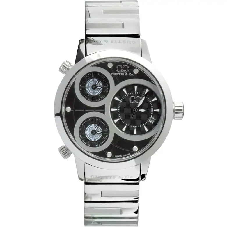 BIG TIME WORLD (42mm) BLACK DIAL / STAINLESS STEEL CASE