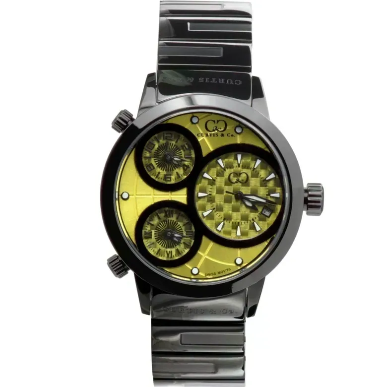 BIG TIME WORLD (42mm) YELLOW DIAL / BLACK CASE