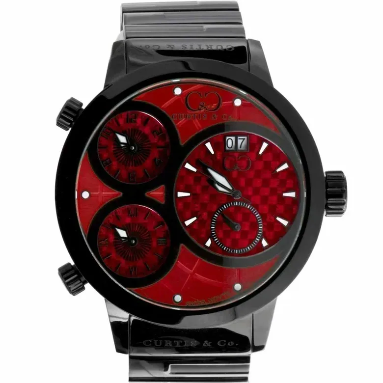 BIG TIME WORLD (57mm) RED DIAL / BLACK CASE